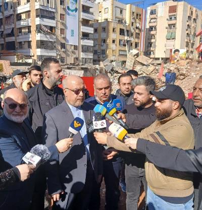 السفير الايراني يتفقد مكان استشهاد السيد نصرالله ويزور روضة الشهداء في الغبيري